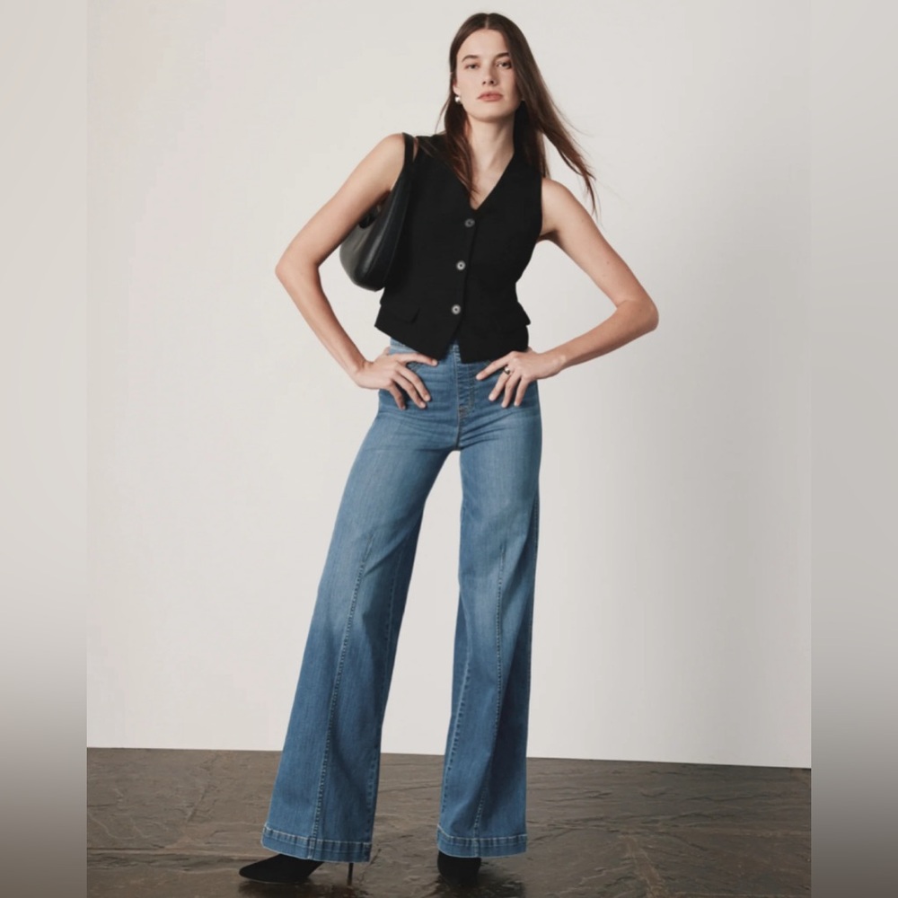 Women's Blue Wide-Leg Jeans